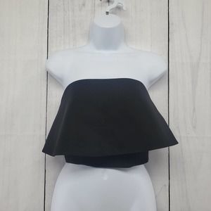 Silhouette by Momoe Structured Tiered Flounce Strapless Crop Top Size 2